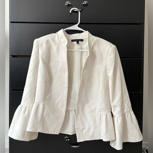 White House Black Market Cream Flared Sleeve Blazer